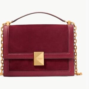 Kate spade Deco Pebbled Leather & Suede Chain Shoulder Bag- NWOT